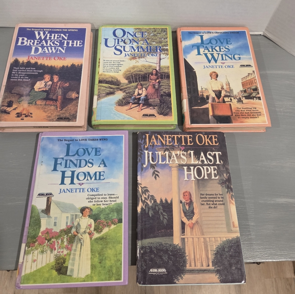 Lot Of 5 Janette Oke Christian Romance Novels Prairie  Frontier Life Historical